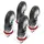 Wiltec Lenkrollen Set 4x Transportrolle mit Vollgummirad Ø160mm bis 130kg pro Rad mit Metallfelge und Anbauplatte, leiser Lauf, Transportrollen Möbelrollen Laufrollen