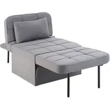 Tectake tectake® Schlafhocker, 4 in 1 als Hocker, Sessel, Lounger oder Bett, stabiles Stahlgestell, Belastbarkeit 150 kg