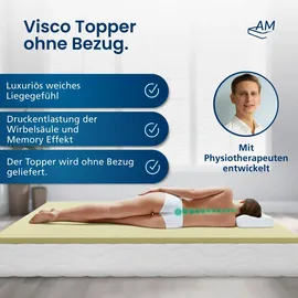 AM Qualitätsmatratzen Visco Topper 80 x 200 cm beige