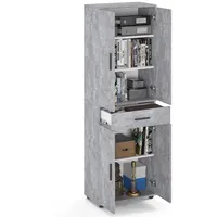 Komto Mehrzweckschrank 60 cm Breit - Schrank Beton, Kleiderschrank