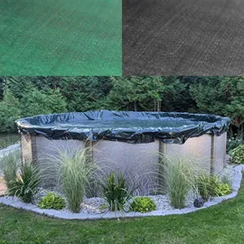 Wiltec Poolabdeckung rund schwarz/grün Ø 420 cm