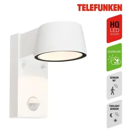 Telefunken Außenleuchte Aluminium 16,5 cm x 9,5 cm x 15,5 cm inkl. Bewegungsmelder weiß