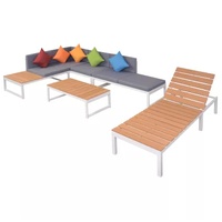 vidaXL Garten-Lounge-Set mit Auflagen Aluminium und WPC 5-tlg. 42870