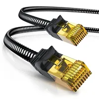 CSL - 5m CAT 7 Netzwerkkabel Flach und Dünn - Lan Kabel für 10 Gigabit High Speed, Internetkabel, Flachbandkabel, Verlegekabel - 10 Gbps Cat.7 RJ45 Kabel für Switch Router Modem PC, 5 Meter Schwarz