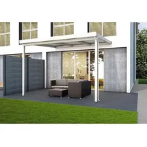 Gutta Terrassendach Premium 309 x 306 cm weiß / Polycarbonat weiß gestreift