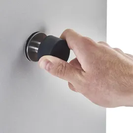 SOTech Türstopper HEKTOR Ø 40 mm H: 40 mm Edelstahl/schwarz Wandtürstopper Anschlagpuffer Türanschlagpuffer Anschlagschutz Türpuffer Türdämpfer selbstklebend
