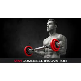 Sportstech Hantel AH300 2in1 Set Kurzhanteln 30 kg abnehmbare Silikonüberzüge schwarz|grau|rot