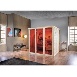 weka Sauna Kemi Panorama 3 inkl. Saunaofen 7,5 kW OS und Farbvisionen