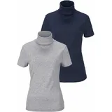 FLASHLIGHTS FLASHLIGHTS, Rollkragenshirt in grau-meliert, marine), | Gr.: 52/54