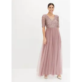bonprix Abendkleid Tüll Pailletten Rosa 40