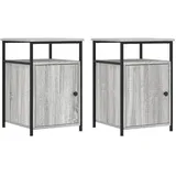 vidaXL Nachtschrank 2 Stk. 40 x 42 x 60 cm Grau