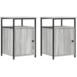 vidaXL Nachtschrank 2 Stk. 40 x 42 x 60 cm Grau