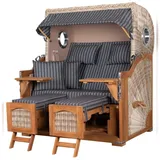 Mr. Deko bene,iving Strandkorb Komplettset Ammersee Grande XL Teak PE shell Modell 500 inkl. Liftersystem