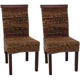 Mendler 2er-Set Esszimmerstuhl Korbstuhl M45 Stuhl Bananengeflecht ~ hell, ohne Kissen