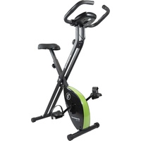 Fjoerdesports Heimtrainer Faltbarer Heimtrainer mit LCD Display Hometrainer Fitnessfahrrad (Maximales Benutzergewicht 110 Kg inkl. verstellbaren Sitz, klappbarer Hometrainer, inklusive Pulsmessung, maximales Benutzergerwicht 110 kg, Fitness Bike, Seniorentrainer, Bewegungstrainer, Trimmrad, höhenverstellbar, stabile Standfüße, bodenschonend, 8 Widerstandsstufen, Handpulssensoren, Riemenantrieb), Hometrainer, Fitnessfahrrad LCD Trainingscomputer grün