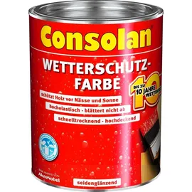 Consolan Wetterschutz-Farbe 750 ml schwarz seidenglänzend