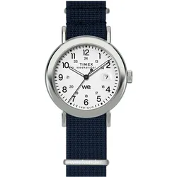 Quarzuhr TIMEX "WEEKENDER MAIN LINE", dunkelblau, Armbanduhren, Damen, Armbanduhr, Damenuhr,Textilarmband,Datum, Leuchtzeiger