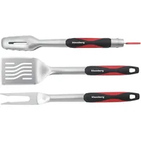 OEM Grillbesteck-Set 3-teilig Edelstahl rot