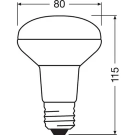 Osram LED Leuchtmittel Star R80 100 E27 8,5 W warmweiß, dimmbar,