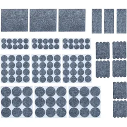 Relaxdays Filzgleiter selbstklebend, 204er Pack, Kratzschutz Boden, Möbelgleiter, 6 Größen, Klebefilz Möbel, dunkelgrau