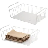 ELUNO Schrankkorb 2er Set inklusive Einlegeböden und Kratzschutz 41 x 0 x 0 cm weiß