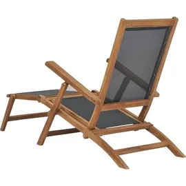 vidaXL Liegestuhl 60 x 152 x 90 cm natur/schwarz