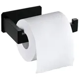 MDHAND Toilettenpapierhalter Edelstahl, Selbstklebend ohne Bohren (1-St), Quadratische Röhre Schwarz schwarz