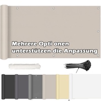 ROBAG Sichtschutz Balkon Balkon sichtschutz für geländer, Balkon sichtschutz meterware Wind- und UV-Schutz in div. Größen & Farben, für den Gartenzaun oder Balkon, 75x600cm, Taupe