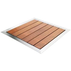 Duschtasse / Rost für Pluvium Dusche aus Ipe-Holz und Edelstahl V4A
