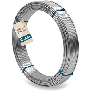 Idoneo Linea 1-148 Meter| Flexibel Aluminium Draht 8mm Blitzschutz PV Anlage Erdungsdraht Alu Runddraht 8mm Blitzableiter Draht Blitzschutz Draht Aludraht (60m)