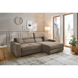 JOB Eckcouch Cord 2-Sitzer Taupe