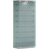 VCM Wandvitrine Benila XL 83 x 17 x 114 cm Silber