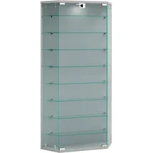 VCM Wandvitrine Benila XL 83 x 17 x 114 cm Silber