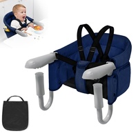 XMTECH Tischsitz Faltbar Babysitz Baby Hochstuhl Sitzerhöhung,Babystuhl zum Befestigen am Tisch,ortable Stabile Struktur Stuhlsitz,Gepolsterter Tischstuhl mit Tasche,Blau