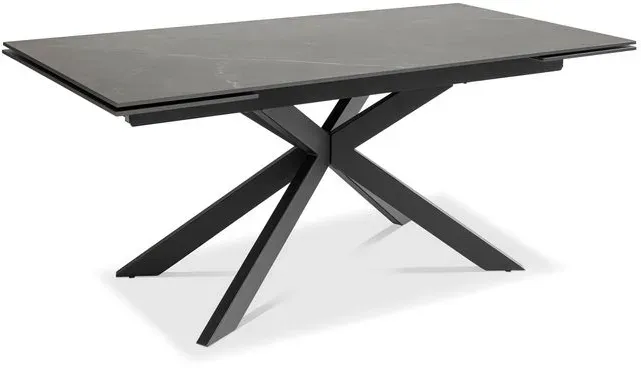 [de]sign & more Esstisch mit Auszug Palmdale 180/260 x 90 cm Keramik Schwarz