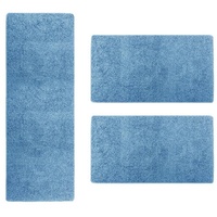 Hochflor-Bettumrandung Sphinx, 11 Farben, Teppichläufer, ideal im Schlafzimmer casa pura, Höhe 9 mm, (3-tlg), Shaggy blau