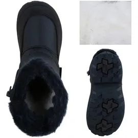 Stiefelparadies Kinder Winter Boots in Schwarz Dunkelblau,