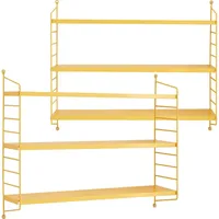 [en.casa] Modulares Wandregal Strängnäs 2er Set Gelb