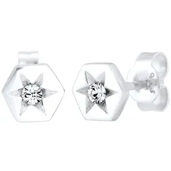 Elli Elli Ohrringe Stern Hexagon Kristalle Sterling Silber   Damen