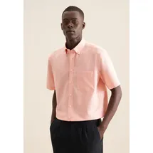 Seidensticker Businesshemd "Regular", Herren, Gr. L41, normale Ärmellängen, orange, 100% Baumwolle, Strukturmuster, regular fit, gerader Abschluss, Hemden, Regular 1/2 Button-Down-Kragen Struktur