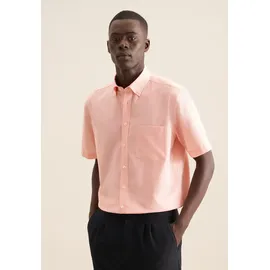 Seidensticker Businesshemd "Regular", Herren, Gr. L41, normale Ärmellängen, orange, 100% Baumwolle, Strukturmuster, regular fit, gerader Abschluss, Hemden, Regular 1/2 Button-Down-Kragen Struktur