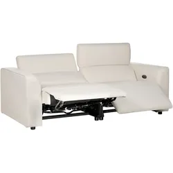 Sofa elektrisch verstellbar ULVEN Stoff Hellbeige mit USB-Anschluss 2-Sitzer