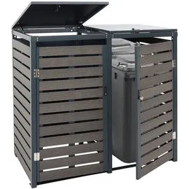 Mendler Mülltonnenverkleidung HWC-K14 119 x 140 x 102 cm anthrazit