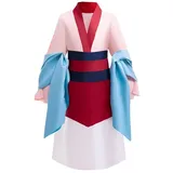 Lito Angels Prinzessin Hua Mulan Kostüm Kleid Verkleidung für Kleinkind Mädchen Größe 7-8 Jahre 128, Rosa