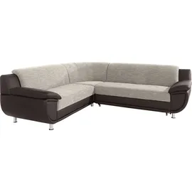 TRENDMANUFAKTUR Ecksofa Rondo 3 Kunstleder 3-Sitzer Beige