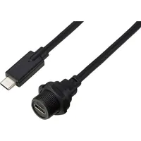 TRU Components USB-C® 3.1 Stecker auf Buchse IP67 (Gewinde)