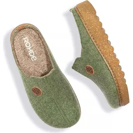 ROHDE Damen Pantolette Leder Zehentrenner mit Leopardenmuster Rodigo-D 5891, Größe:40 EU, Farbe:Beige - 40