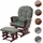 Mendler Relaxsessel HWC-C76 Chenille 52 x 100 x 80 cm Grün mit Hocker