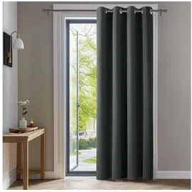 Deconovo Verdunklungsvorhang Ösen 132 x 214 cm Grau 1 Stück