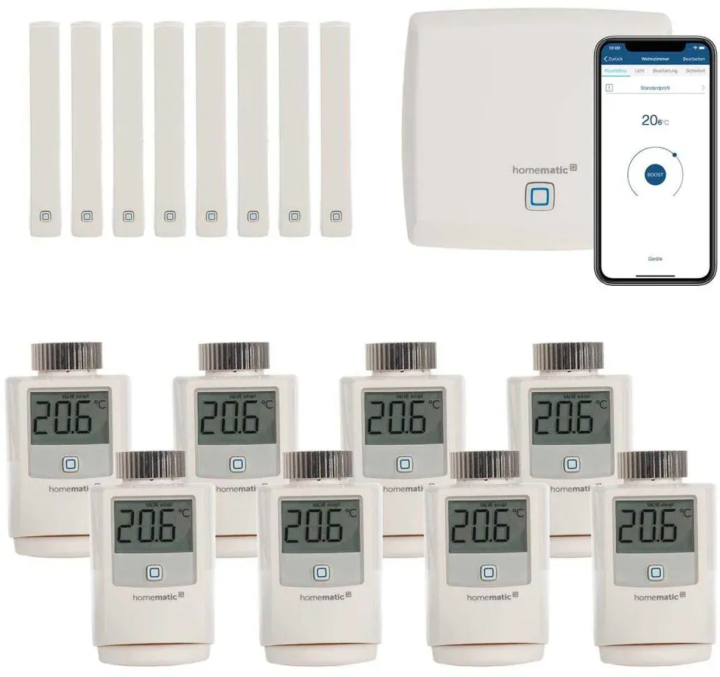 Homematic IP Smart Home Heizkörperthermostat Set für 5 Zimmer